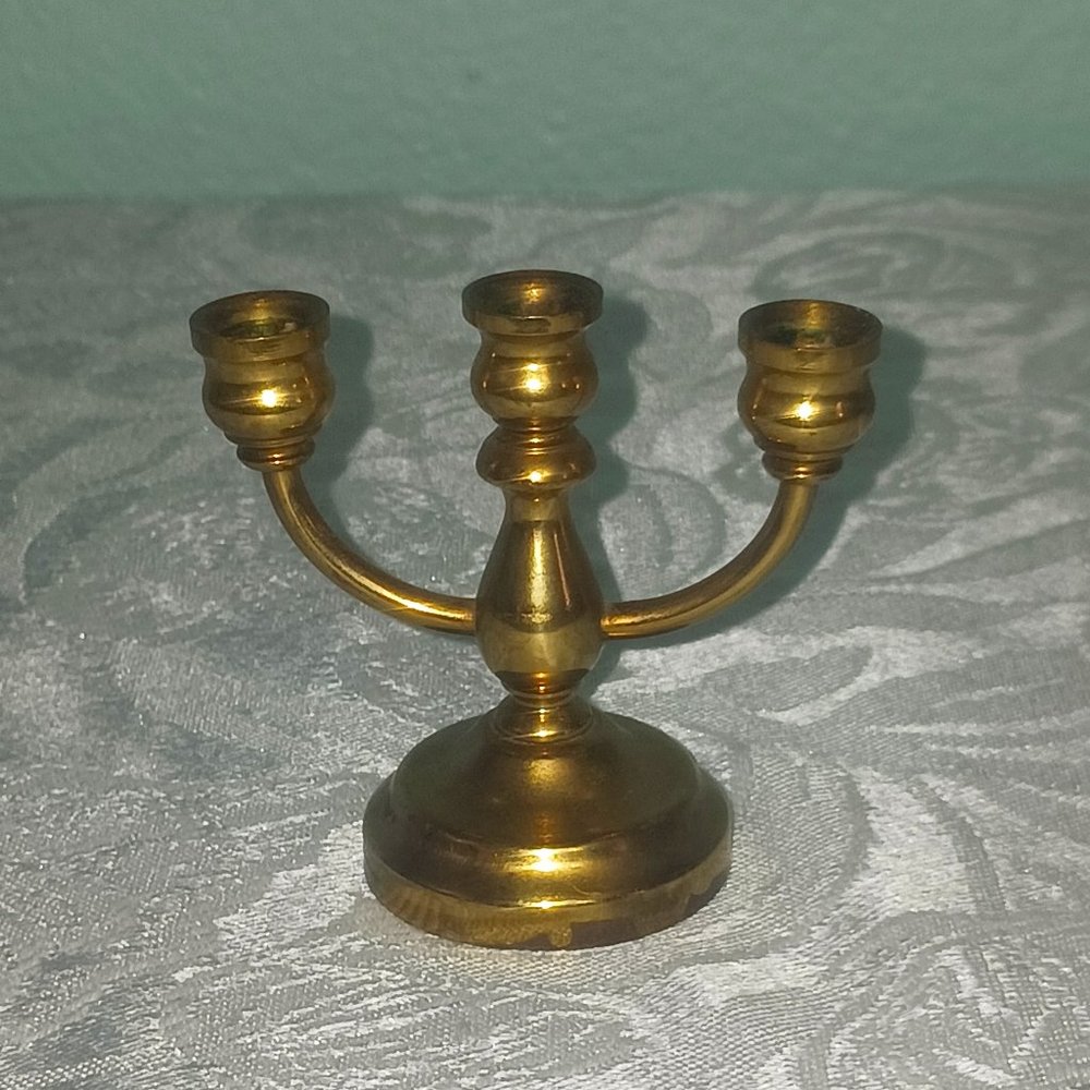 Vintage Small Brass Candelabra